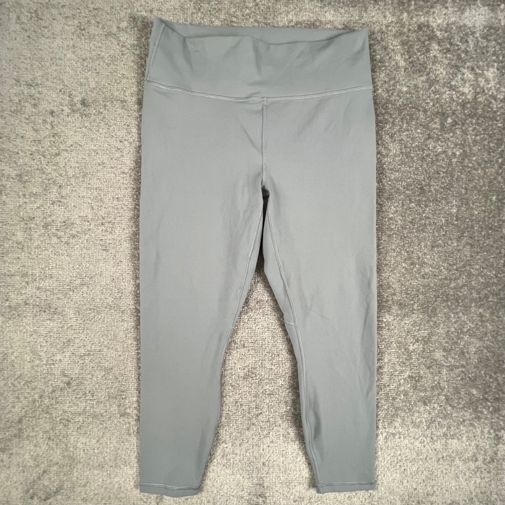 Fabletics PowerHold High Waisted 7/8 Leggings Blue Gray Compression Activewear